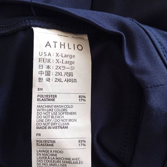 ATHLIO NAVY BLUE SPORTS TOP SZ.XL EUC - Picture 4 of 4